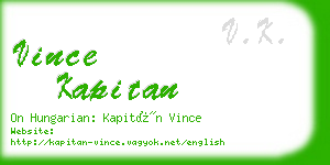vince kapitan business card